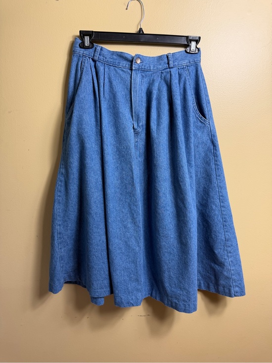 Orvis Dresses & Skirts - Vintage Orvis Pleated Denim Midi Skirt 100% Cotton Made in USA Sz 14 Pockets